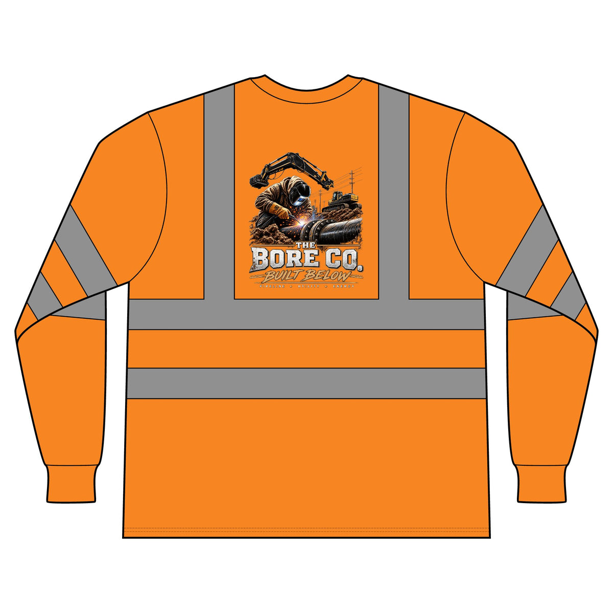 The Bore Co. Pipeline Crew Class 3 High-Visibility Reflective Long Sleeve Tee