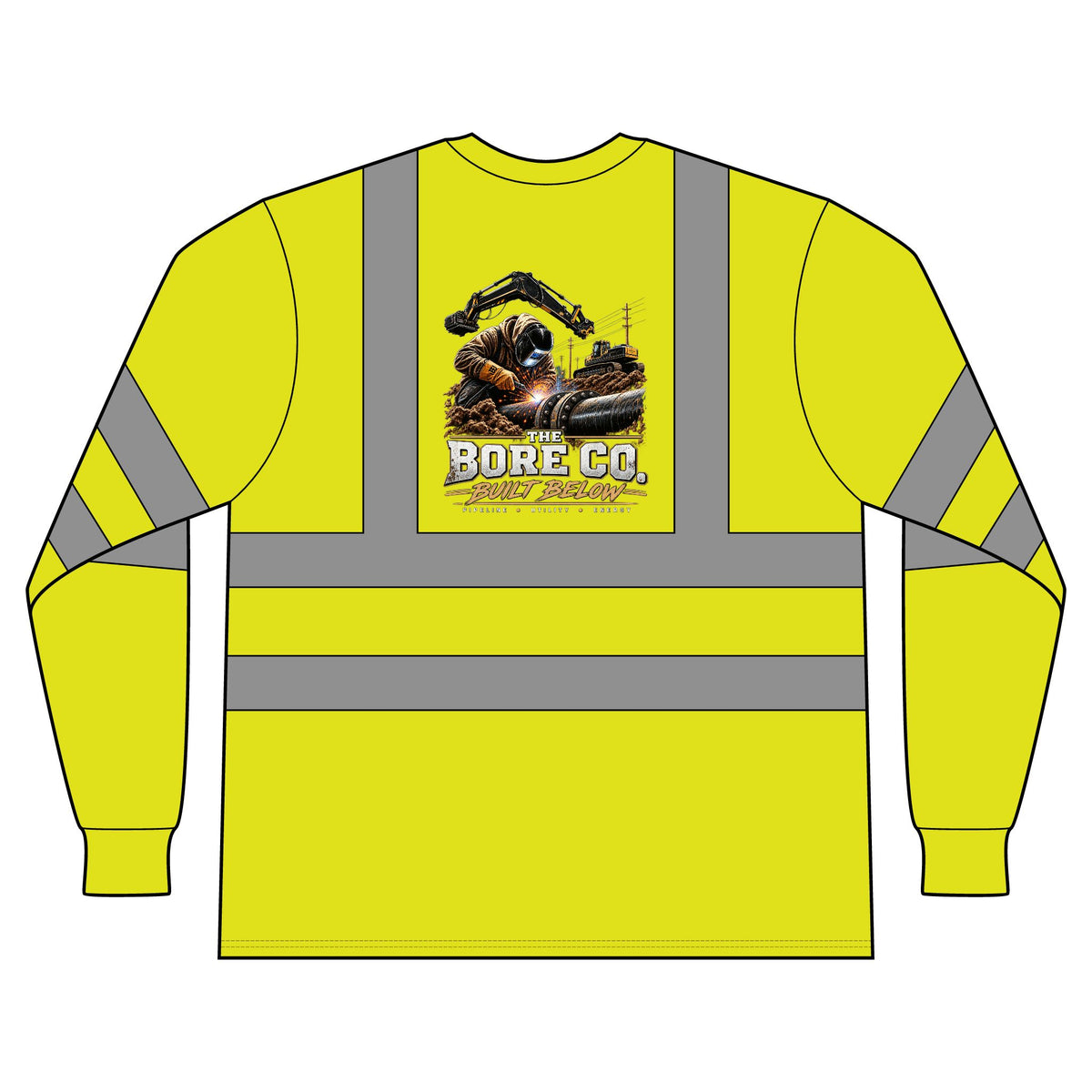 The Bore Co. Pipeline Crew Class 3 High-Visibility Reflective Long Sleeve Tee